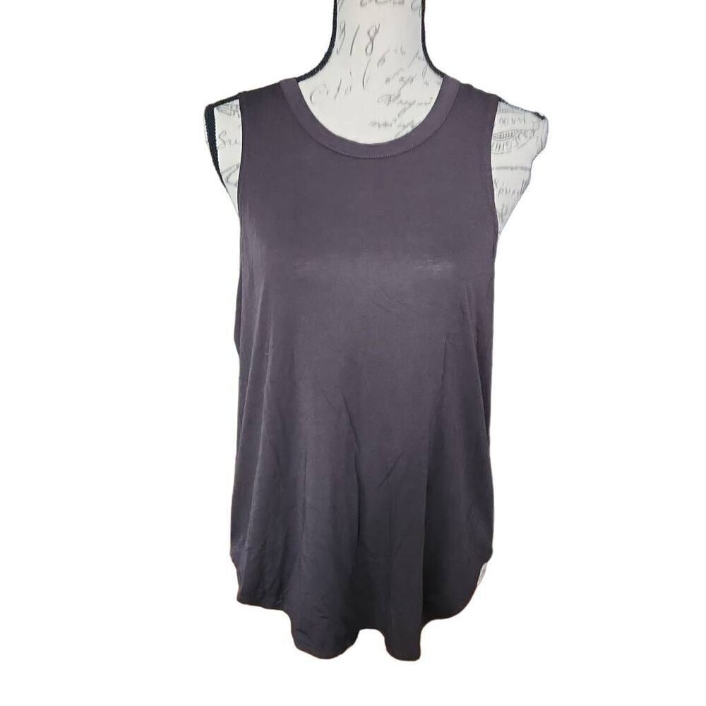 Chaser Ladies Size Medium Charcoal Black V-Back Hi Lo Muscle Tank